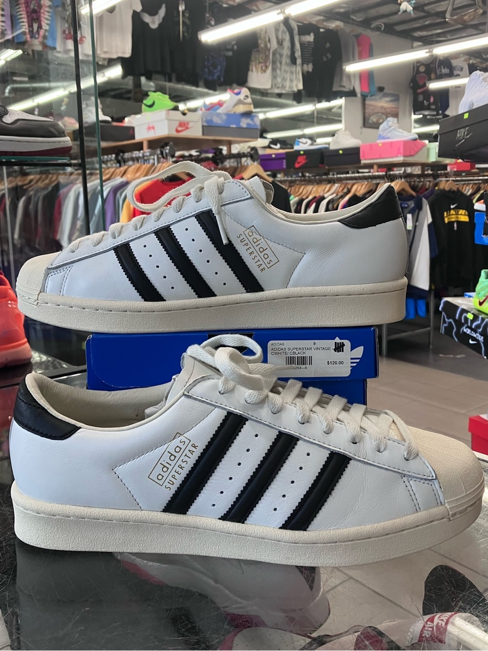 Adidas Superstar Vintage White Black Cream White Size 9